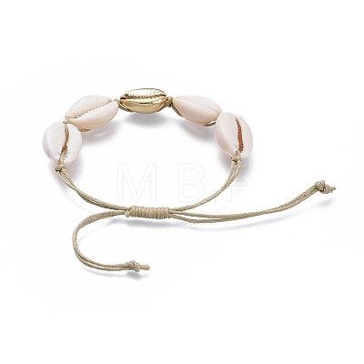Adjustable Waxed Cotton Cord Braided Bead Bracelets Sets X-BJEW-JB05121-1