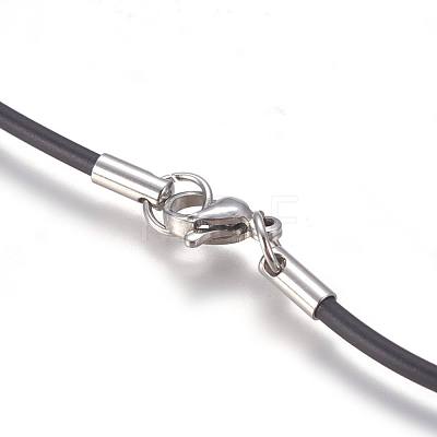 Rubber Cord Necklaces Making MAK-L023-01A-1