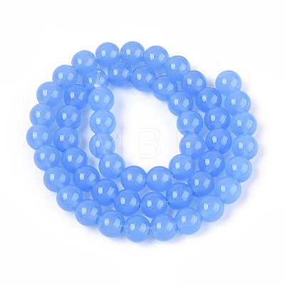 Imitation Jade Glass Beads Strands GLAA-N058-4mm-C01-1