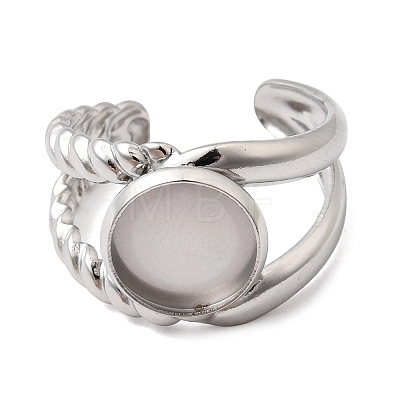 304 Stainless Steel Cuff Ring Components STAS-P454-01B-P-1