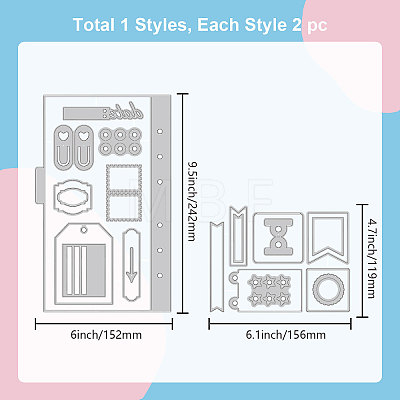 Carbon Steel Cutting Dies Stencils DIY-WH0309-1310-1