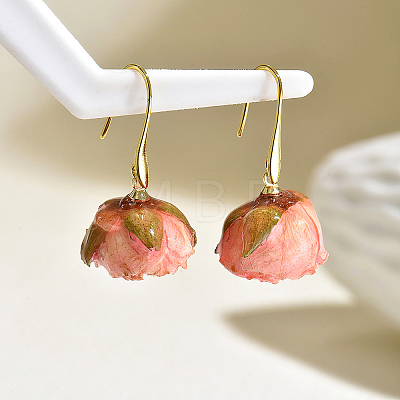 Brass Resin Dangle Earrings for Women NB9245-2-1