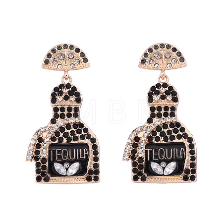 Zinc Alloy Rhinestone Dangle Stud Earrings FS-WG8FD93-06-1