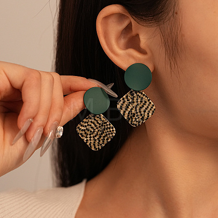 Alloy Resin Dangle Stud Earrings FS-WG4F5C5-13-1