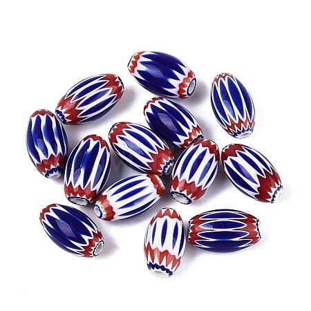 Handmade Millefiori Glass Barrel Beads LS-LA-N002-03D-1