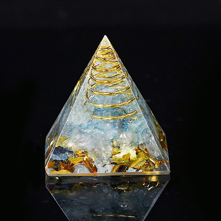 Orgonite Pyramid Resin Display Decorations G-PW0005-05F-1