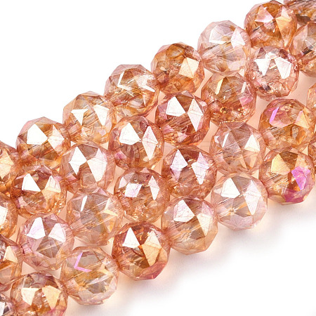 Transparent Electroplate Glass Beads Strands EGLA-N006-077H-1