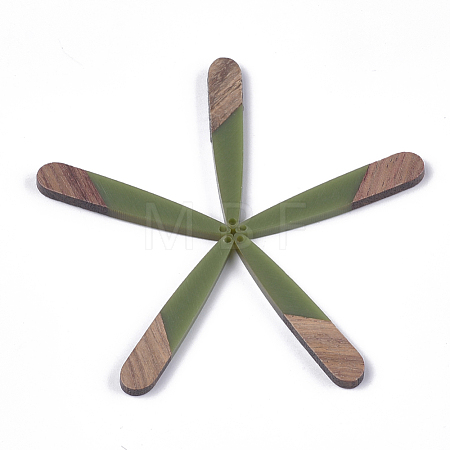 Resin & Walnut Wood Pendants RESI-S358-40G-1