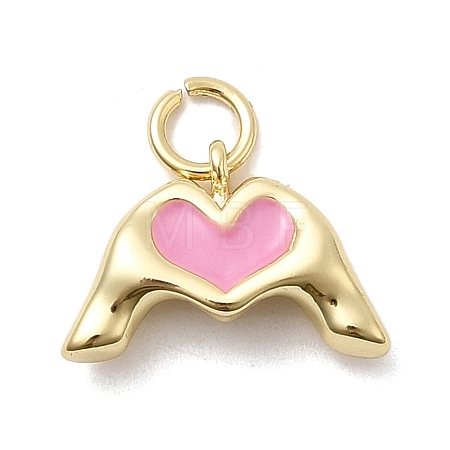Brass Enamel Pendants KK-P338-24G-04-1