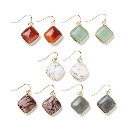 Natural & Synthetic Mixed Stone Dangle Earrings EJEW-J093-M-1