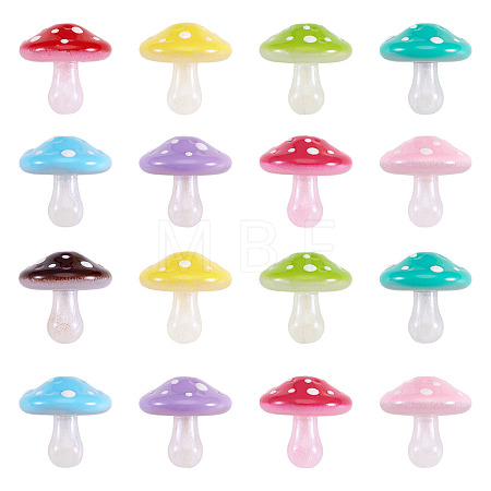 20Pcs UV Plating Opaque Luminous Acrylic Beads OACR-TA0005-13-1
