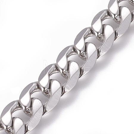 Tarnish Resistant 304 Stainless Steel Cuban Link Chains CHS-L020-023P-1