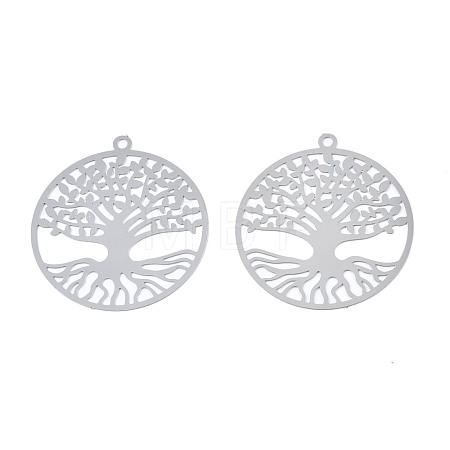 Non-Tarnish 201 Stainless Steel Filigree Pendants X-STAS-S118-049-1