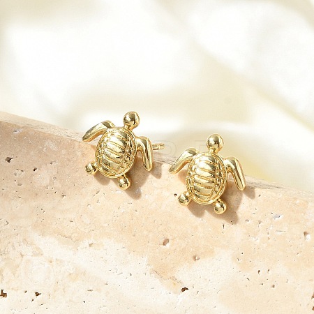 Brass Stud Earrings EJEW-R016-26G-04-1