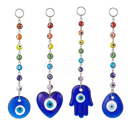 Handmade Evil Eye Lampwork Pendants Decorations HJEW-JM00897-1