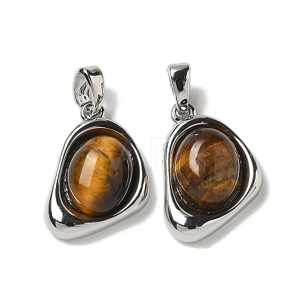 Natural Tiger Eye Teardrop Pendants KK-R210-28P-1