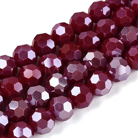Electroplate Glass Beads Strands EGLA-R018-8mm-9-A-1