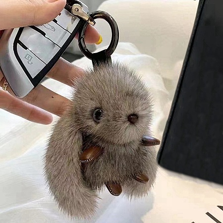 Cute Plush Rabbit Pendant Keychain PW-WG14030-03-1