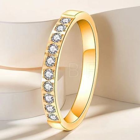 Stainless Steel and Crystal Rhinestone Finger Rings for Women FS-WG71548-15-1
