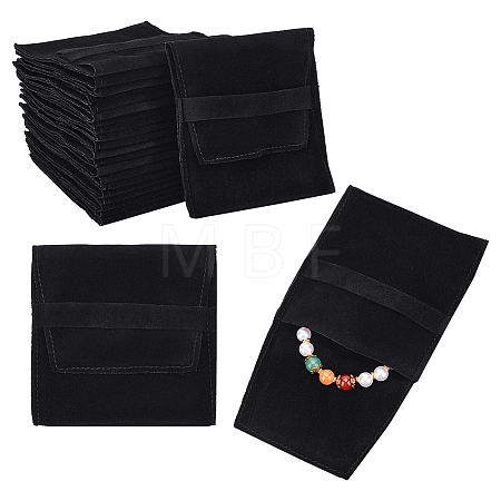 Velvet Jewelry Flap Pouches ABAG-WH0038-43F-1