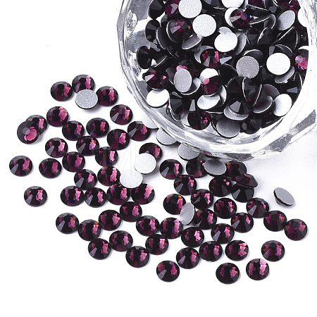 Glass Flat Back Rhinestone Cabochons RGLA-S002-12SS-22-1