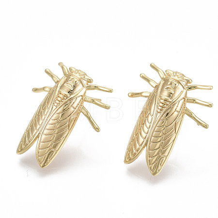 Brass Earring Findings KK-S356-052G-NF-1