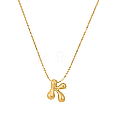 304 Stainless Steel Alphabet Pendant Necklaces for Men and Women GP1122-11-1