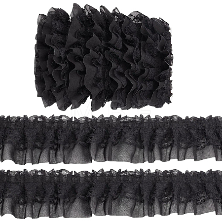 5M Double-Layer Pleated Polyester Chiffon Lace Trim OCOR-GF0006-69A-1