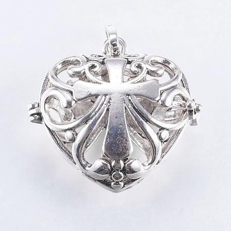 Hollow Alloy Cage Pendants TIBEP-L003-18AS-1