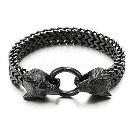 Wolf Viking 304 Stainless Steel Wheat Chain Bracelets for Men FS-WGC8E20-02-1