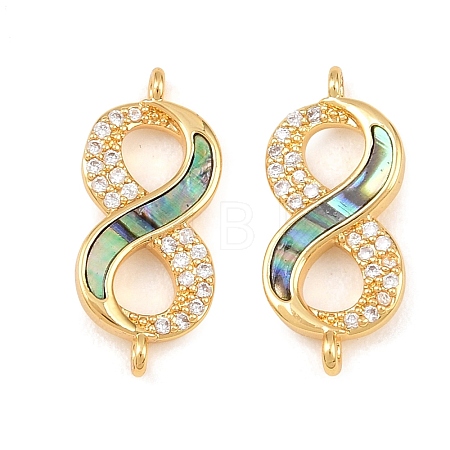 Natural Paua Shell Infinity Link Connector Charms KK-Z140-05G-1