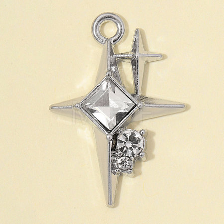 Zinc Alloy with Crystal Rhinestone & Glass Pendants RB-OY001-84P-1