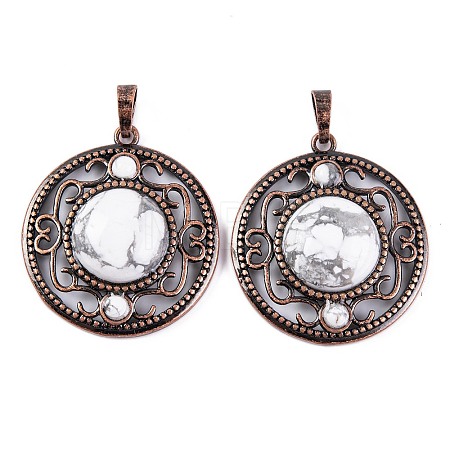 Natural Howlite Pendants G-Q158-03-03-1