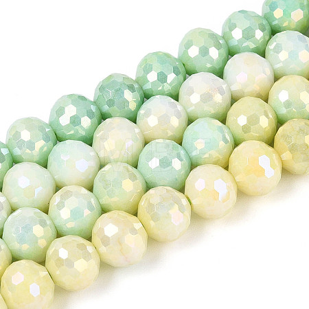 Anti-Tarnish Electroplate Glass Beads Strands GLAA-N056-8mm-06-1