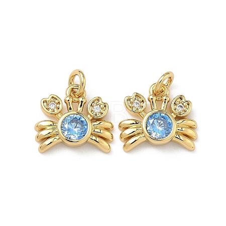 Brass Micro Pave Cubic Zirconia Charms X-KK-C252-03G-1