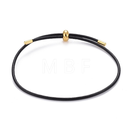 Adjustable PU Leather Cord Slider Bracelets BJEW-F412-05G-C-1