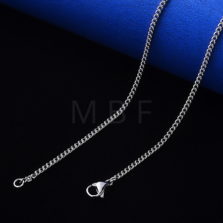 Non-Tarnish 304 Stainless Steel Curb Chain Necklace NJEW-S420-001A-P-1