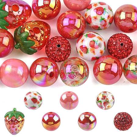 DIY Acrylic and Pave Disco Ball Beads Findings Kits DIY-FS0010-56B-1