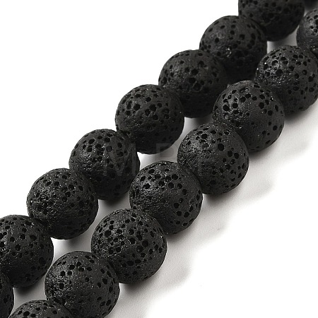 Natural Lava Rock Bead Strands X-G-L435-03-8mm-18-1