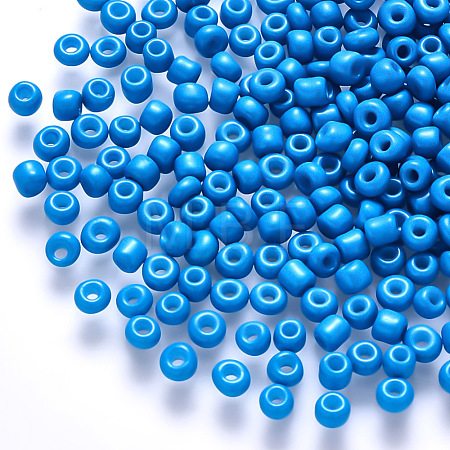 6/0 Baking Paint Glass Round Seed Beads SEED-S036-01C-11-1