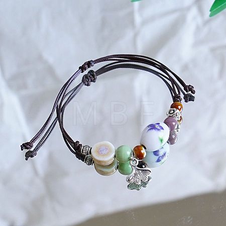 Ceramic Beads Braided Bead Bracelets FS-WG18053-07-1