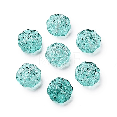 Spray Painted Transparent Glass Beads GLAA-D038-01H-1