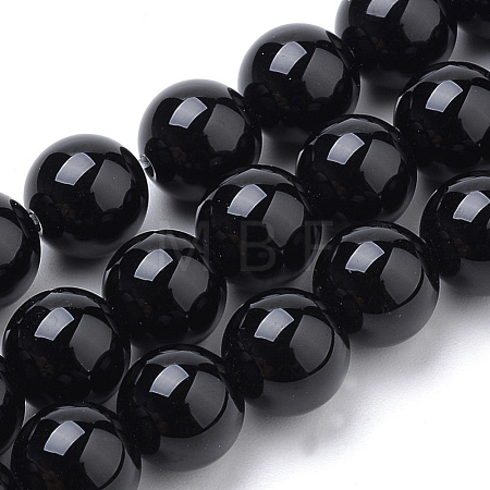 Natural Obsidian Beads Strands G-S259-33-6mm-1