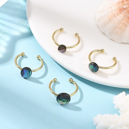 304 Stainless Steel Acrylic Cuff Open Rings RJEW-JR01104-1