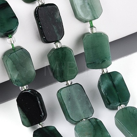 Natural Fuchsite Beads Strands G-C098-A34-01-1