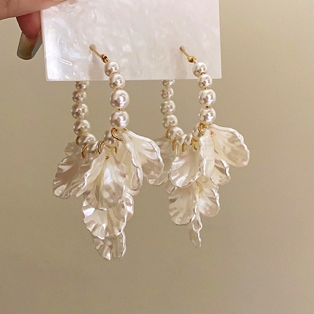 Petaline Alloy Hoop Earrings FS-WG7841D-01-1