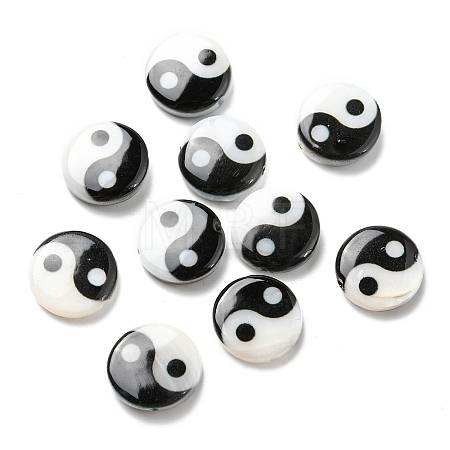 Printed Natural Freshwater Shell Beads SHEL-R129-07B-01-1