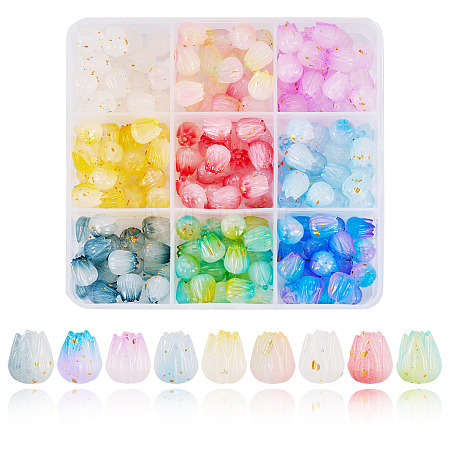 180Pcs 9 Colors Opaque Acrylic Beads OACR-TA0004-80-1