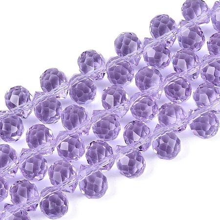 Transparent Glass Beads Strands GLAA-Q116-01A-B08-1