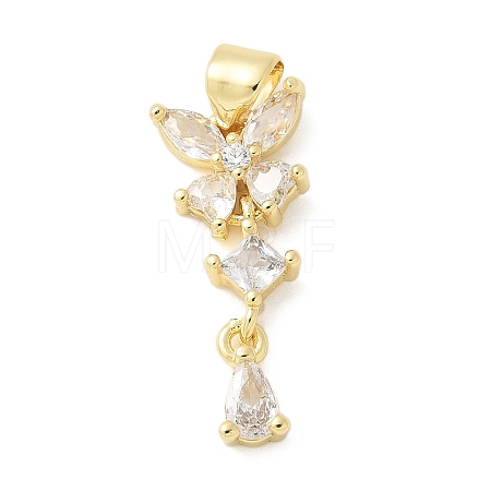 Brass Micro Pave Cubic Zirconia Pendants KK-K298-50G-1